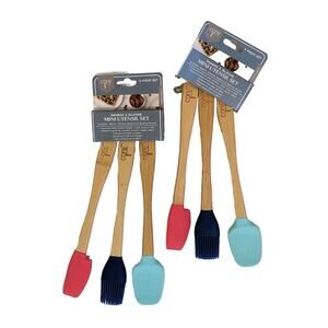 NWT 6 Pc Core Silicone Mini Utensil Utensils Set Spoon Spatula Basting Brush